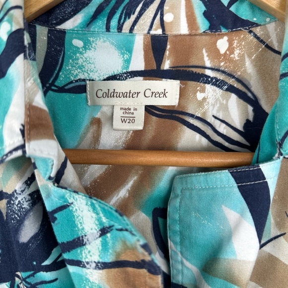 COLDWATER CREEK Jacket Womens Plus size W20 Blue Print Pockets Snaps Front - Picture 4 of 9